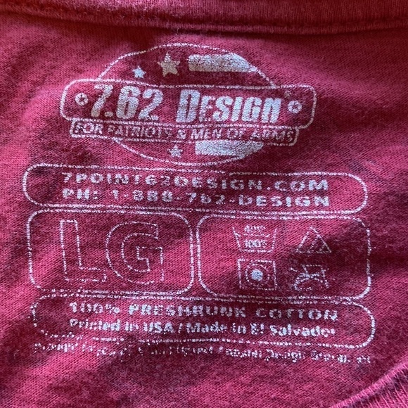 Men’s 7.62 design Battlefield eternal military red T-shirt in size L - Picture 3 of 3